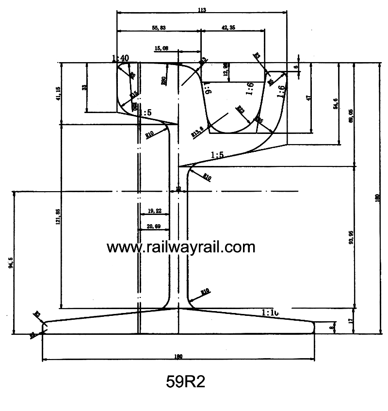 Drawing of Ri59N Grooved rail