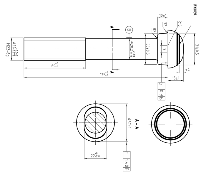Drawing of Fishbolt for fishplate fixing
