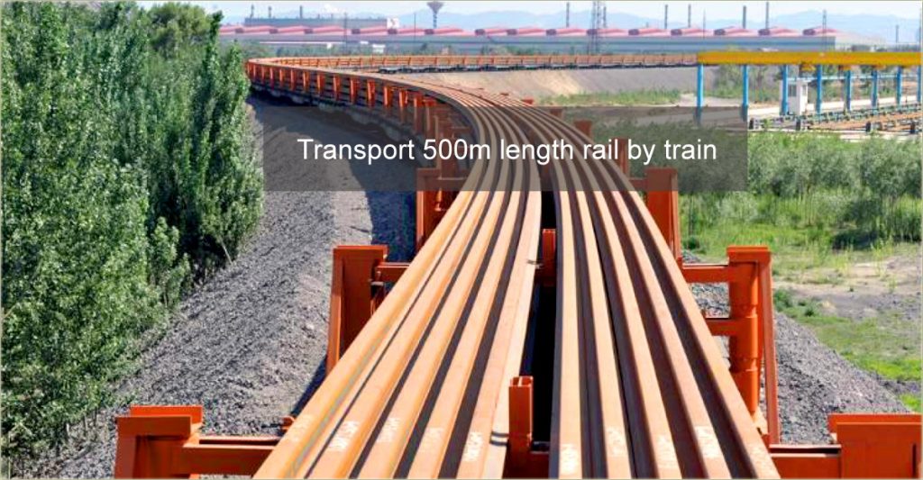 Transporte ferroviário de 500m de comprimento por comboio
